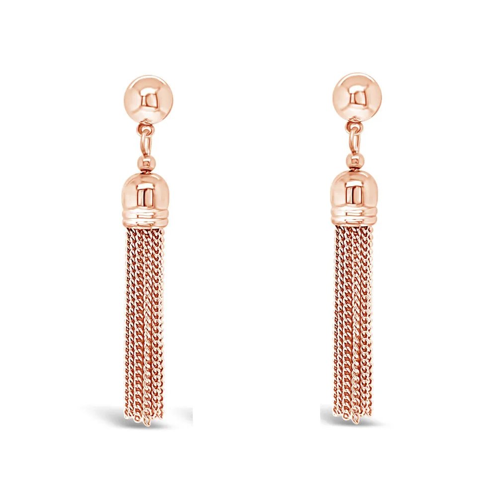 Sasha Rose Gold Tassels Earrings
