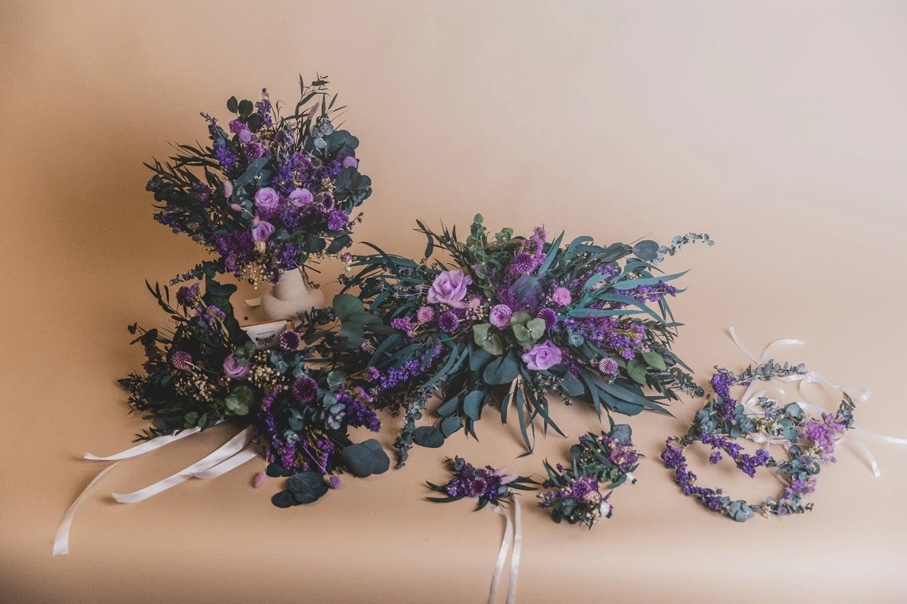 Scottish Thistle & Preserved Eucalyptus Greenery Crown / Boho Green Weddingss