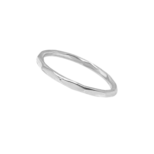 Silver Facet Band Ring
