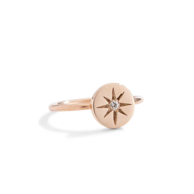 Supernova Stack Ring, Diamond , 9kt Rose Gold