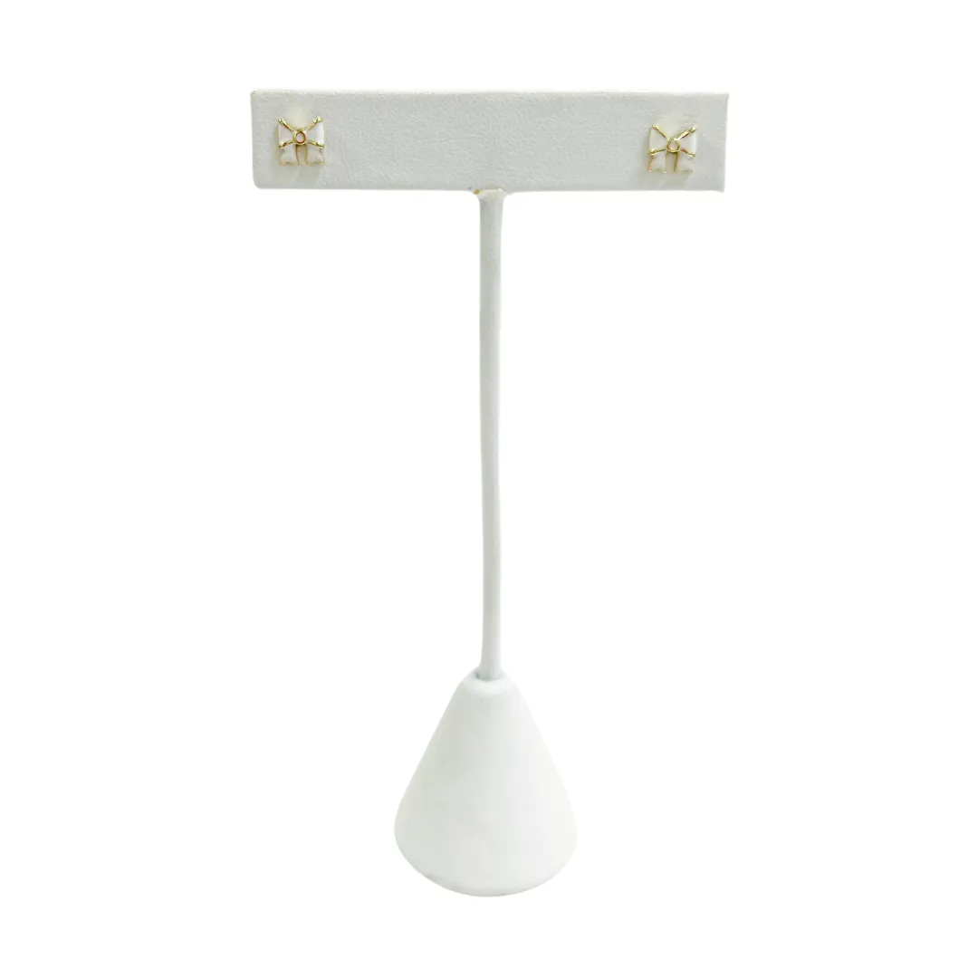 Teeny Tiny Bow Earring White
