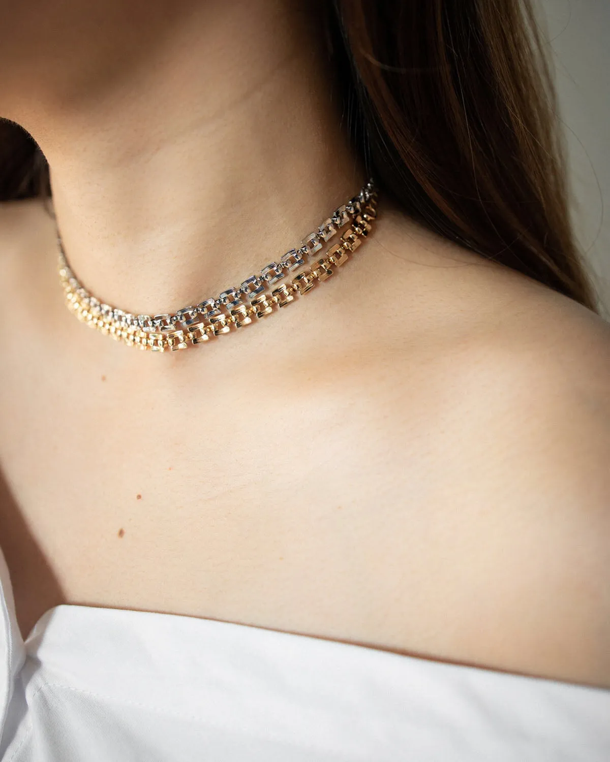 TETRIS Choker Chain in Silver