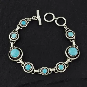 Turquoise and Sterling Silver Circle Bracelet