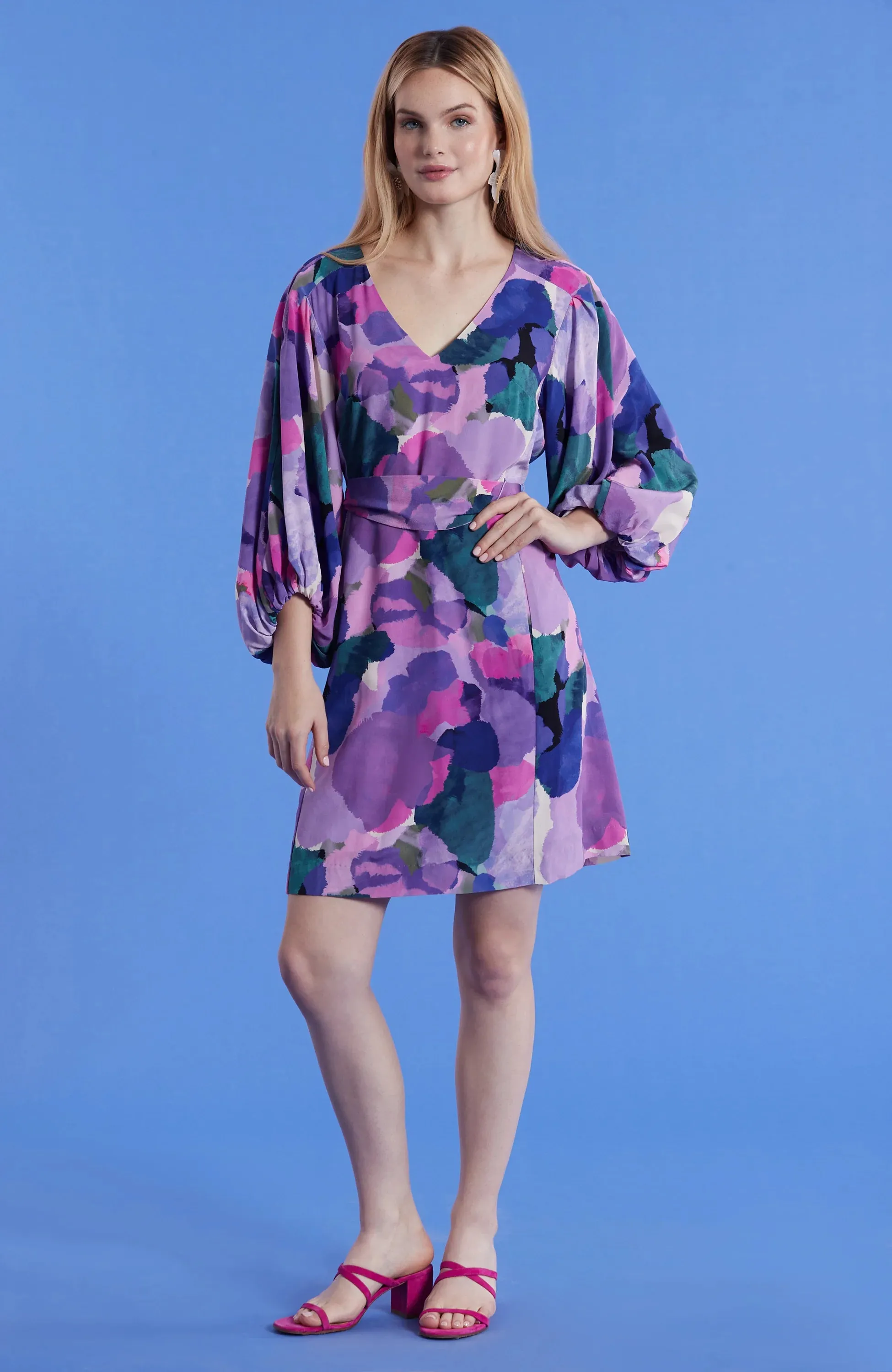Val Silk Watecolor Dress